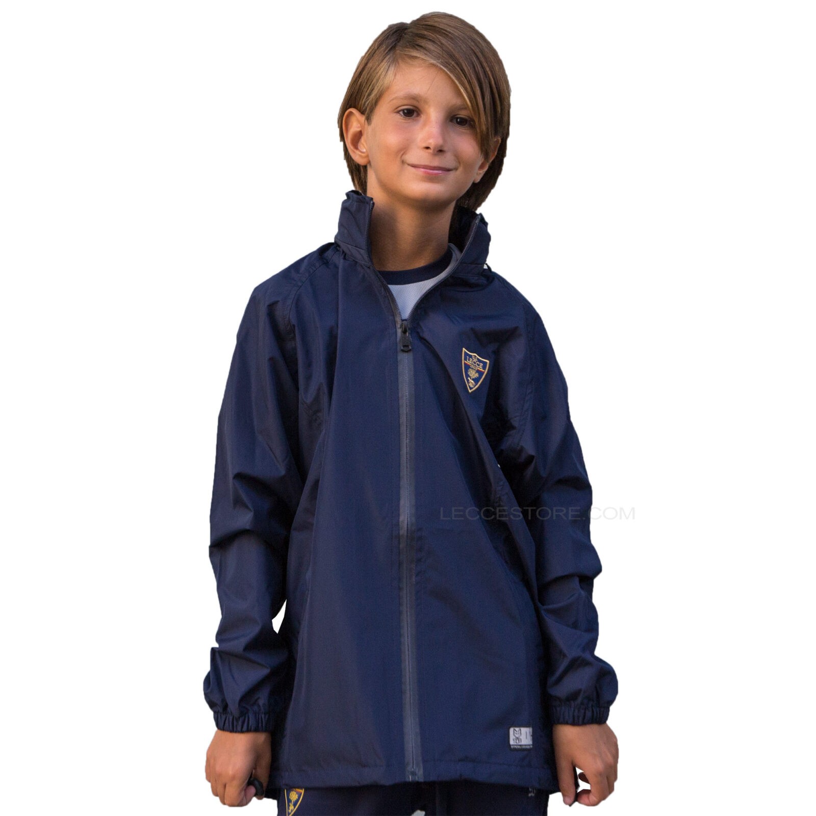 M908 - K-WAY IMPERMEABILE BLU U.S.LECCE ZIP - CAPPUCCIO BAMBINO - PROMO  INSTAGRAM - Lecce Store