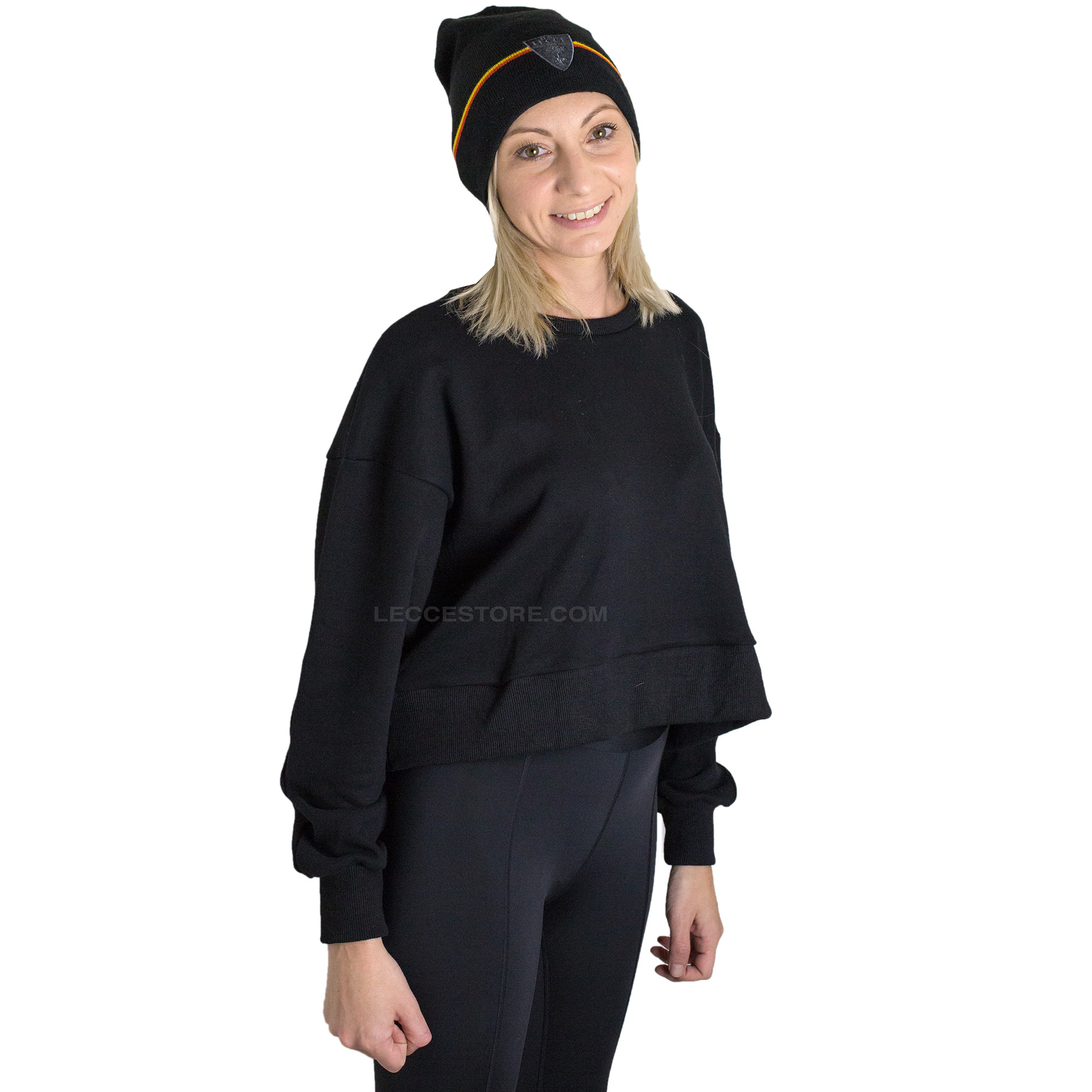 M908 – FELPA NERA U.S.LECCE DONNA ADULTO