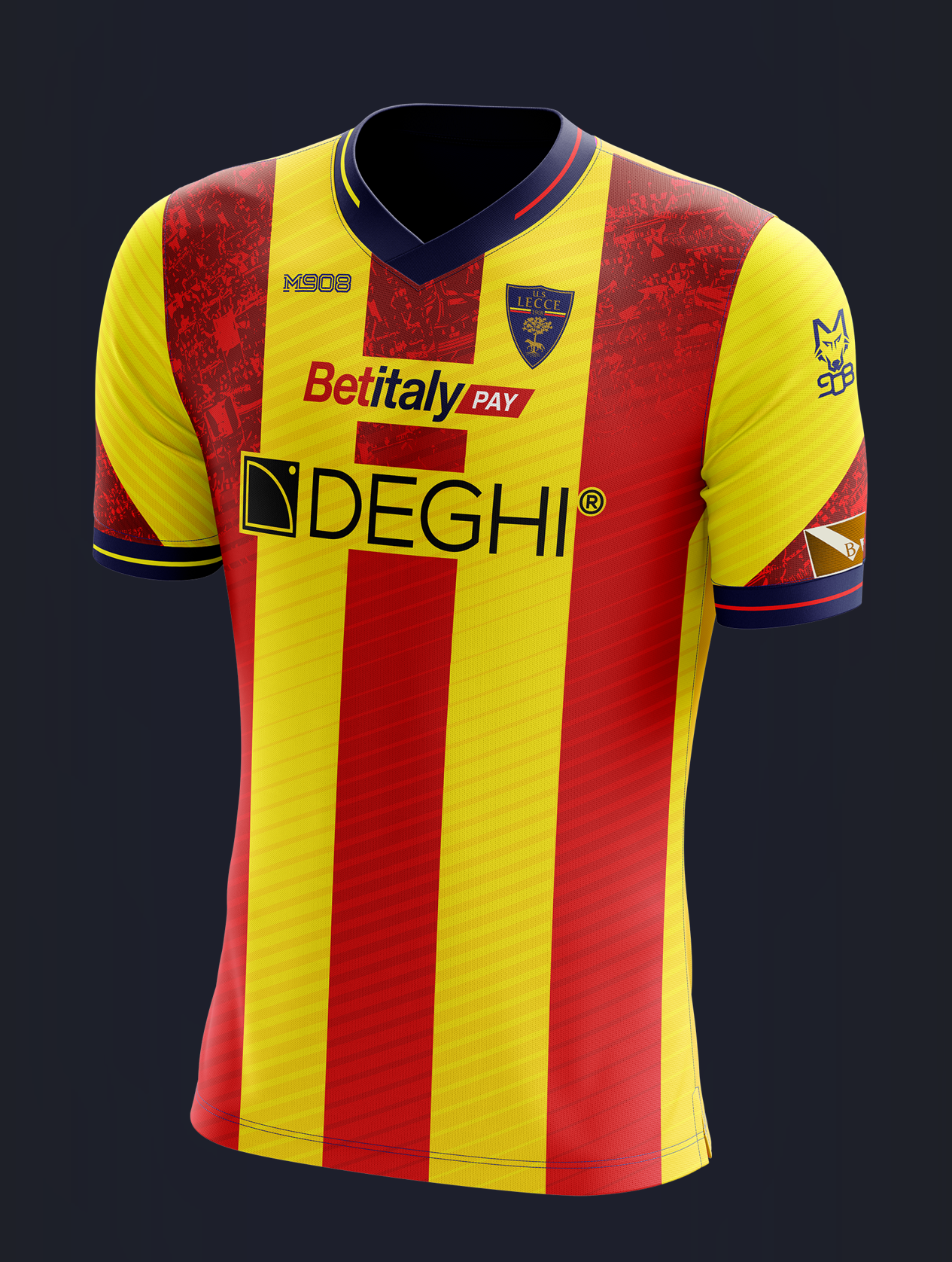 M908 – 1′ MAGLIA REPLICA U.S.LECCE GIALLOROSSA CASA 23/24 ADULTO E BAMBINO