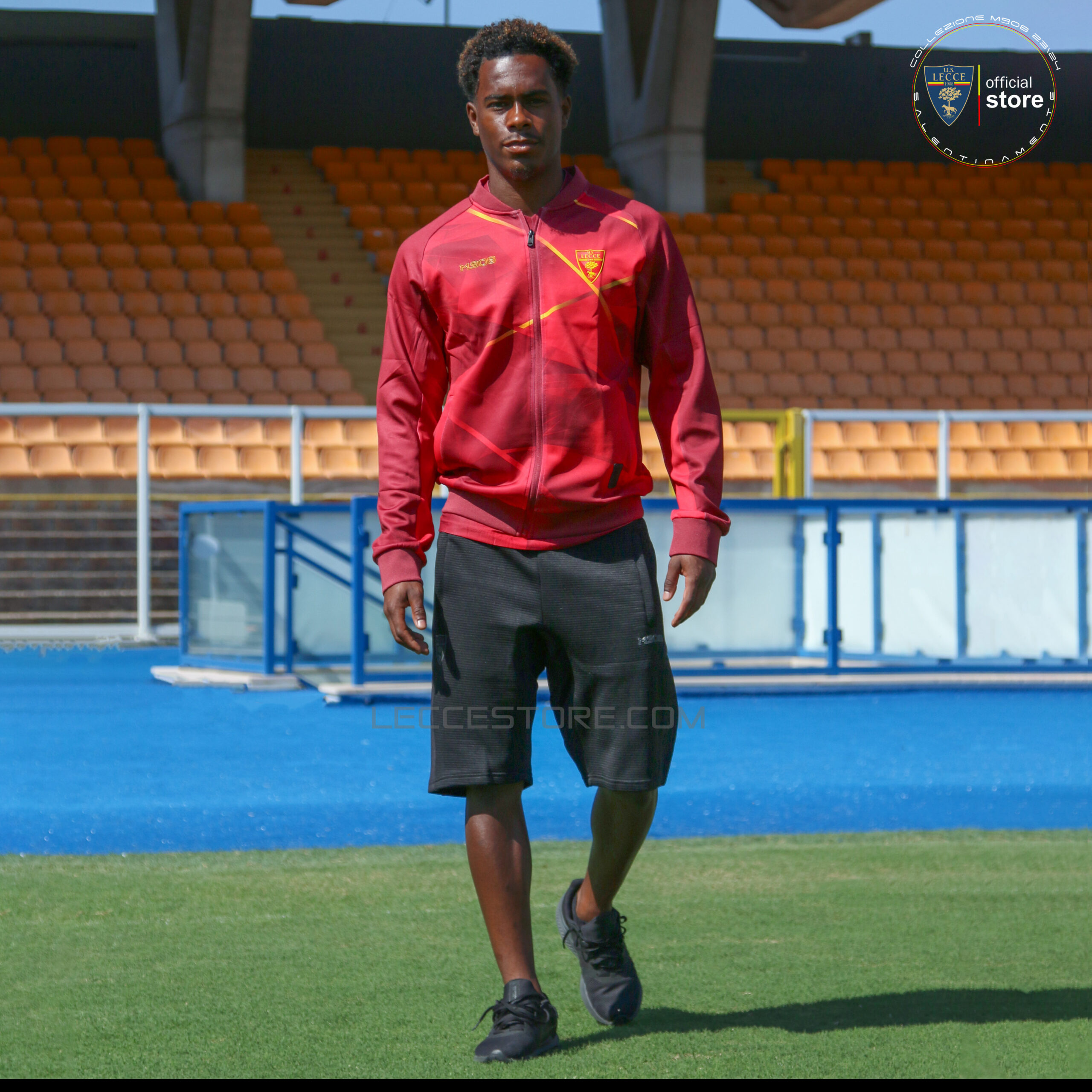 M908 – BERMUDA MEZZA TUTA KIT ALLENAMENTO U.S. LECCE CALCIO NERO ADULTO