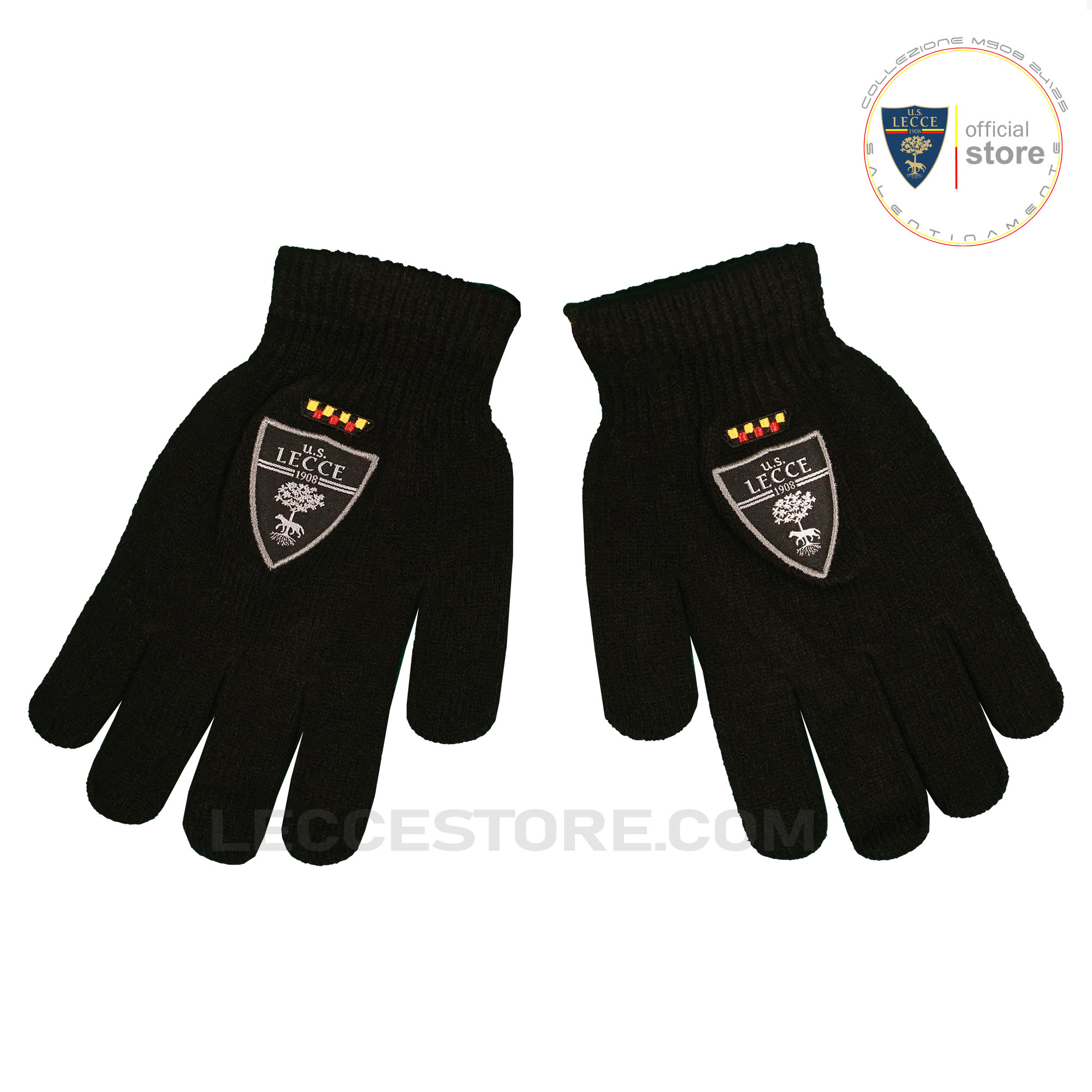 M908 – GUANTI UFFICIALI ANTISCIVOLO SCUDETTO NERO INSERTI GIALLOROSSI ADULTO